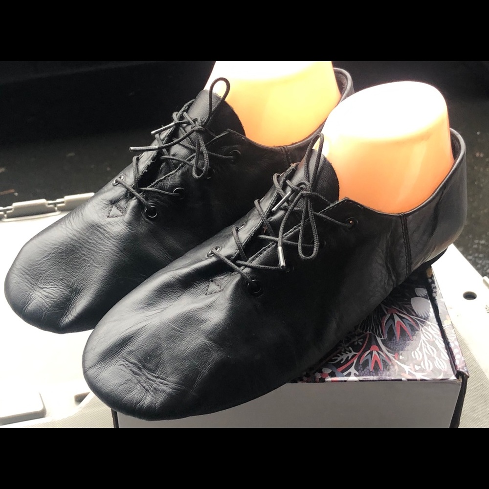 ABT Girls Black Leather Neoprene Jazz Dance Shoes